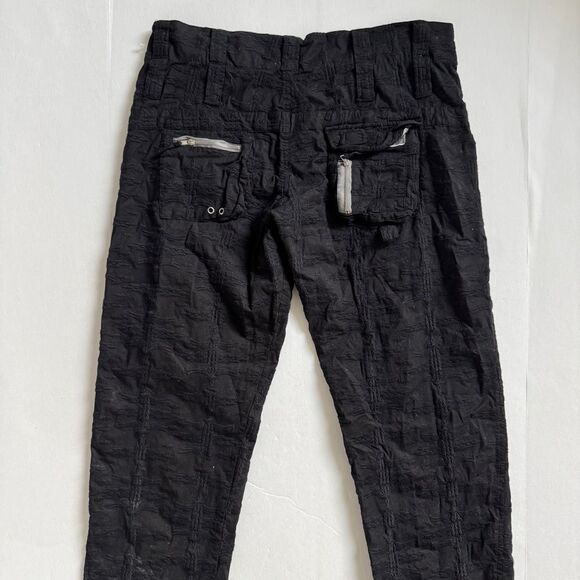 Johnny Was Cargo Multi Zipper Black Embroidered Pants Size 6 - Picture 5 of 9